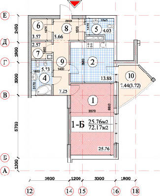 1-кімнатна 72.17 м² в ЖК Покровський посад від 39 200 грн/м², Київ