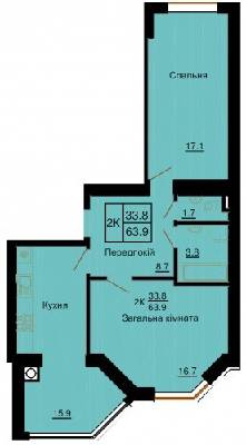 2-комнатная 63.9 м² в ЖК София Клубный от 26 000 грн/м², с. Софиевская Борщаговка