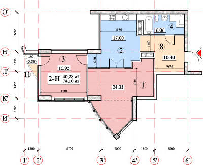 2-кімнатна 74.1 м² в ЖК Покровський посад від 39 200 грн/м², Київ