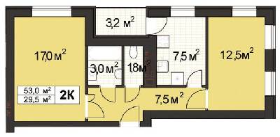 2-комнатная 53 м² в ЖК Прованс-2 от застройщика, г. Ирпень