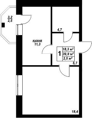 1-кімнатна 39.9 м² в ЖК Волошковий від 17 950 грн/м², с. Софіївська Борщагівка