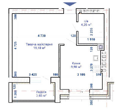 Помещение свободного назначения 36.85 м² в ЖК Хотів от застройщика, с. Хотов