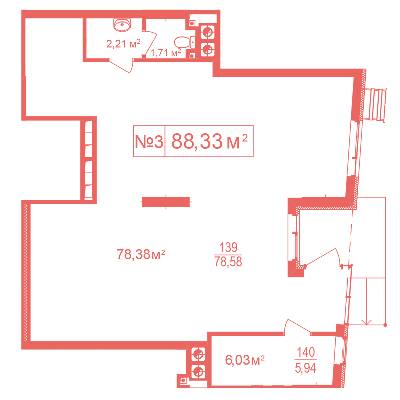 Помещение свободного назначения 88.33 м² в ЖК Crystal Avenue от застройщика, с. Петропавловская Борщаговка