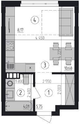 Смарт 28.67 м² в ЖК Район-2 від забудовника, Київ