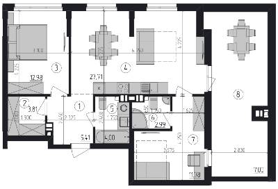 2-комнатная 75.68 м² в ЖК Район-2 от застройщика, Киев