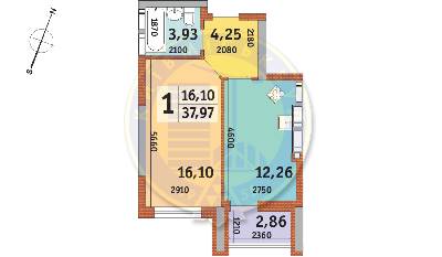 1-комнатная 37.97 м² в ЖК Урловский-2 от 24 050 грн/м², Киев