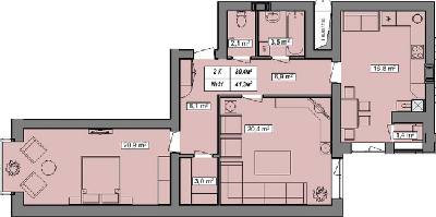 2-комнатная 80.4 м² в ЖК Гудвил от 14 000 грн/м², с. Хотов