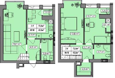 Двухуровневая 72.6 м² в ЖК Гудвил от 23 000 грн/м², с. Хотов