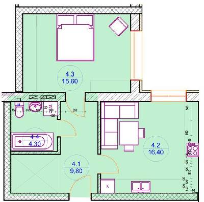 1-комнатная 46.8 м² в ЖК Renome от 22 550 грн/м², г. Ирпень