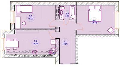 2-кімнатна 66.53 м² в ЖК Renome від забудовника, м. Ірпінь