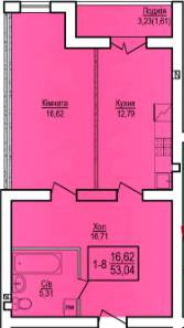 1-комнатная 53.04 м² в ЖК Дом №20 от 11 000 грн/м², г. Васильков