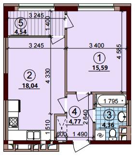 1-комнатная 47.3 м² в ЖК Варшавский Плюс от 18 950 грн/м², Киев