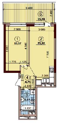 1-комнатная 51.31 м² в ЖК Варшавский Плюс от 18 950 грн/м², Киев