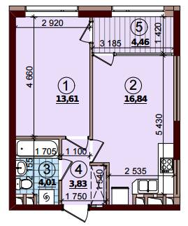 1-кімнатна 42.75 м² в ЖК Варшавський Плюс від 18 950 грн/м², Київ