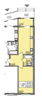 Помещение свободного назначения 48.28 м² в ЖК LaLaLand от застройщика, Киев