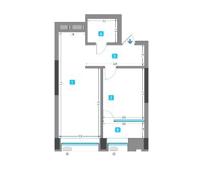 1-комнатная 46.09 м² в ЖК Славутич от 28 050 грн/м², Киев