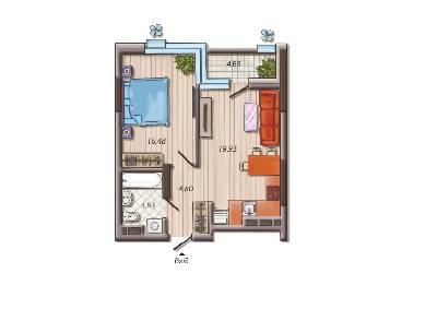 1-комнатная 48.17 м² в ЖК Французский квартал 2 от 44 250 грн/м², Киев