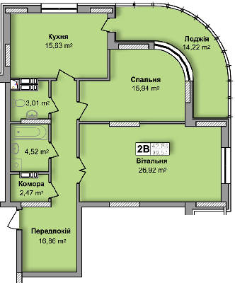 2-кімнатна 99.57 м² в ЖК по вул. Ю. Кондратюка від 22 500 грн/м², Київ