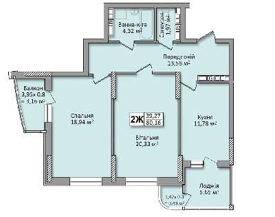 2-кімнатна 80.16 м² в ЖК по вул. Ю. Кондратюка від 20 000 грн/м², Київ