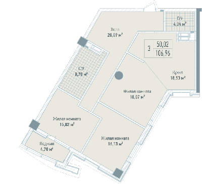 3-комнатная 106.02 м² в ЖК Бульвар Фонтанов от 68 150 грн/м², Киев