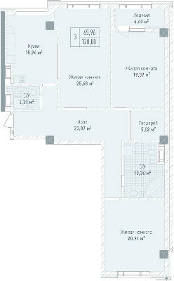 3-комнатная 128 м² в ЖК Бульвар Фонтанов от 71 280 грн/м², Киев