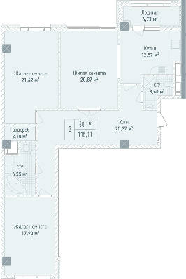 3-кімнатна 115.11 м² в ЖК Бульвар Фонтанів від 71 280 грн/м², Київ