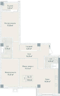 3-кімнатна 108.68 м² в ЖК Бульвар Фонтанів від 71 280 грн/м², Київ