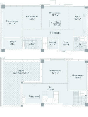 5+ комнат 193.48 м² в ЖК Бульвар Фонтанов от 71 280 грн/м², Киев