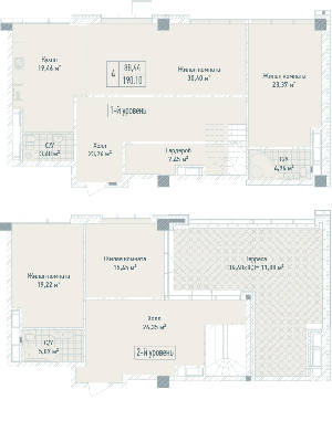 4-комнатная 190.1 м² в ЖК Бульвар Фонтанов от 71 280 грн/м², Киев