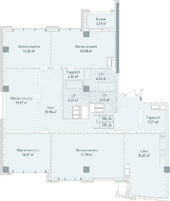 5+ комнат 189.36 м² в ЖК Бульвар Фонтанов от 71 280 грн/м², Киев