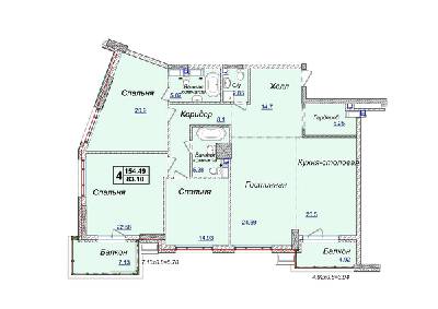 4-кімнатна 154.49 м² в ЖК Новопечерські Липки від 34 390 грн/м², Київ