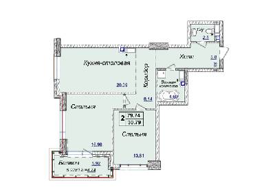 2-кімнатна 79.74 м² в ЖК Новопечерські Липки від забудовника, Київ