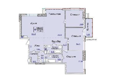 4-кімнатна 129.65 м² в ЖК Новопечерські Липки від 34 390 грн/м², Київ