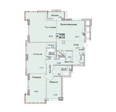 4-комнатная 185.64 м² в ЖК Новопечерские Липки от 34 390 грн/м², Киев