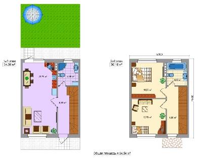 Таунхаус 64.54 м² в Таунхаус Дмитровка от застройщика, с. Дмитровка