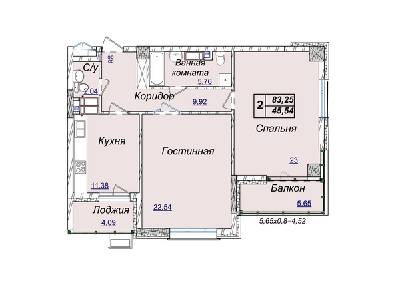 2-комнатная 83.25 м² в ЖК Новопечерские Липки от застройщика, Киев