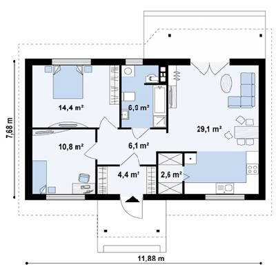 Коттедж 77 м² в КГ Новый Хутор от застройщика, с. Мила