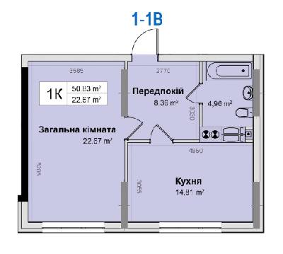 1-кімнатна 50.83 м² в ЖК Рів'єра від 24 500 грн/м², Київ