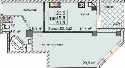 1-кімнатна 51 м² в ЖК Aqua Marine від 19 750 грн/м², Одеса