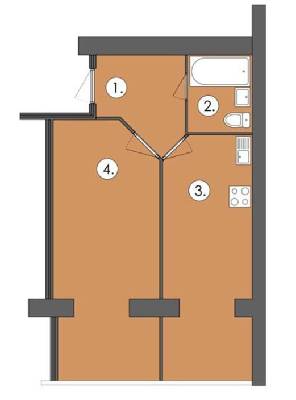 1-кімнатна 45.26 м² в ЖК Парус від 16 300 грн/м², м. Чорноморск