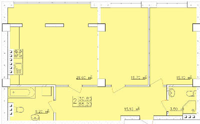 2-комнатная 85.2 м² в ЖК Club Marine от 16 850 грн/м², Одесса