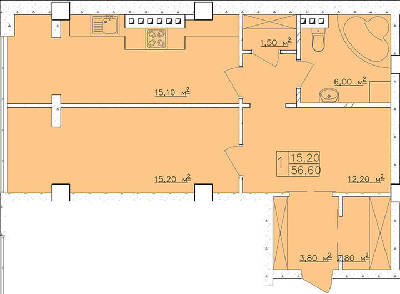 1-кімнатна 56.6 м² в ЖК Club Marine від 18 300 грн/м², Одеса