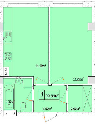 1-комнатная 39.8 м² в ЖК Club Marine от 31 800 грн/м², Одесса