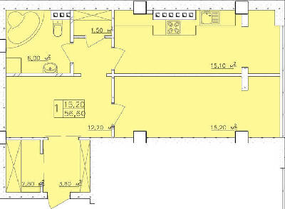 1-кімнатна 56.6 м² в ЖК Club Marine від 18 300 грн/м², Одеса