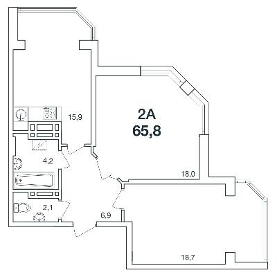 2-кімнатна 65.8 м² в ЖК Нова Європа від 16 700 грн/м², с. Ілічанка