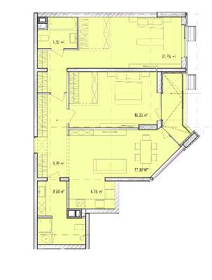 3-комнатная 89.63 м² в ЖК Modern от 20 700 грн/м², Одесса