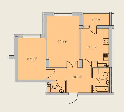 2-кімнатна 56.78 м² в ЖК Одеські традиції від 21 400 грн/м², Одеса