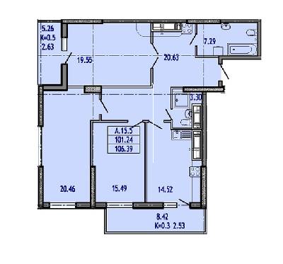 3-кімнатна 106.39 м² в ЖК Акрополь від 27 450 грн/м², Одеса