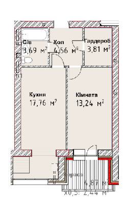 1-кімнатна 45.5 м² в ЖК Чайка Люкс від 17 500 грн/м², Одеса