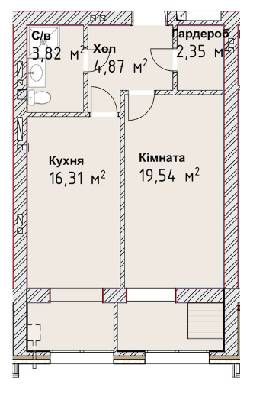 1-комнатная 48.53 м² в ЖК Чайка Люкс от 19 600 грн/м², Одесса